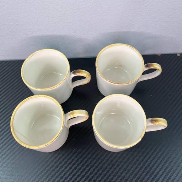 Williams Sonoma Gold Rimmed Demitasse Espresso Cups Set of 4 Coffee - Picture 2 of 7